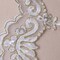 1 Yard Heavenly White & Gold Beaded Bridal Lace Trim on Chiffon 2.5" Height